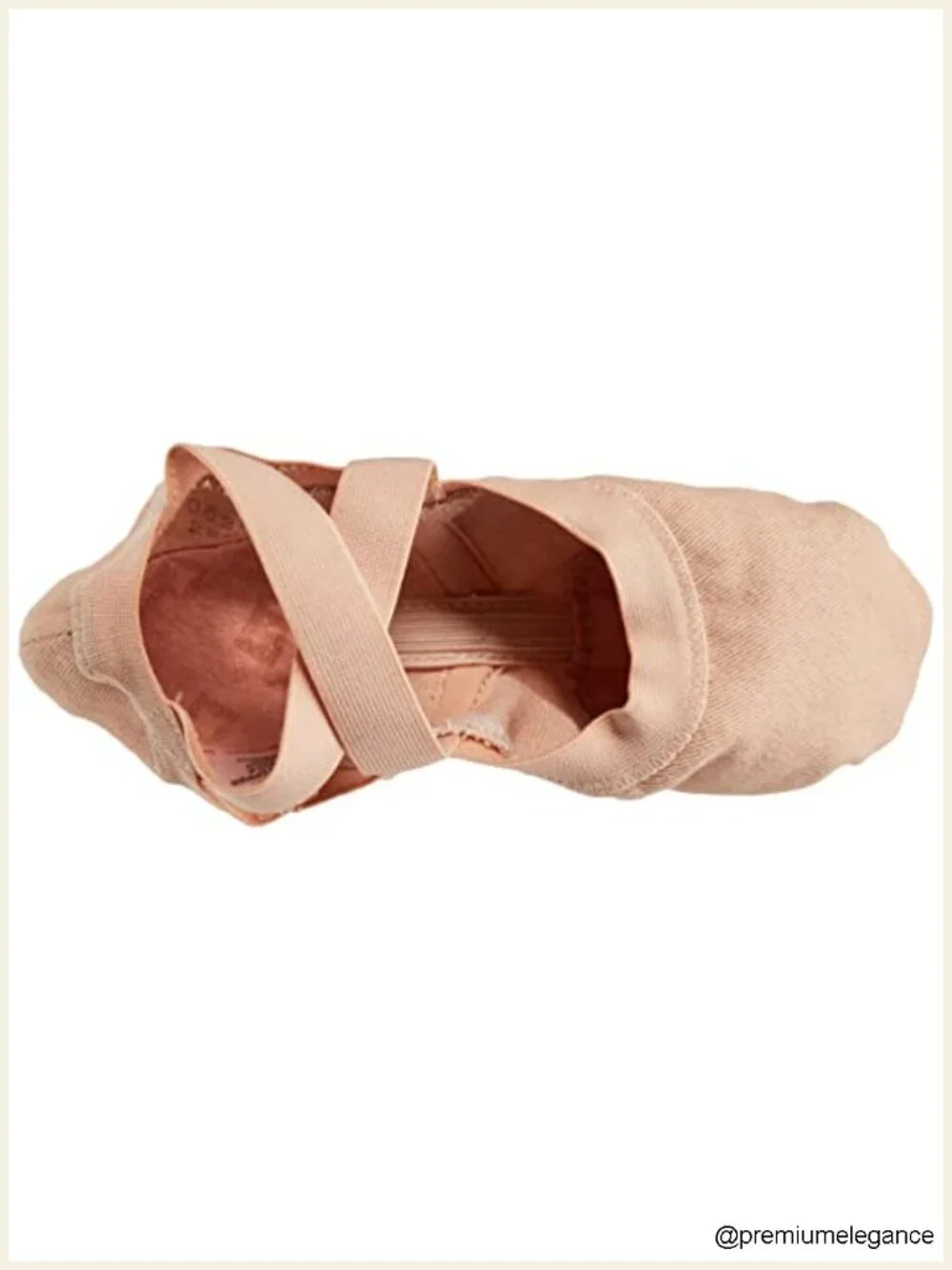 Stretch Canvas Split Sole Ballet Slipper, Elastic Cross Straps, Dance Shoes